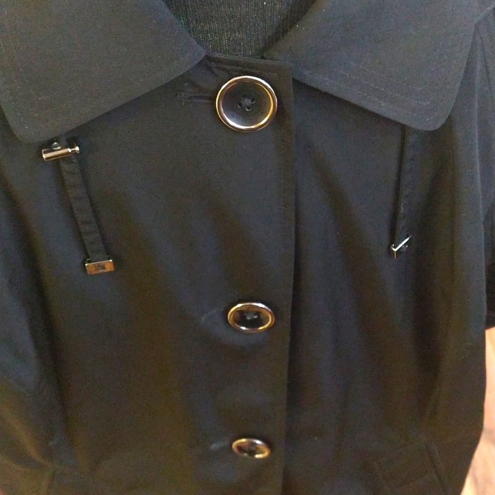 London Fog Plus Size Midi Trench Coat w/Detachable Oversized Hood